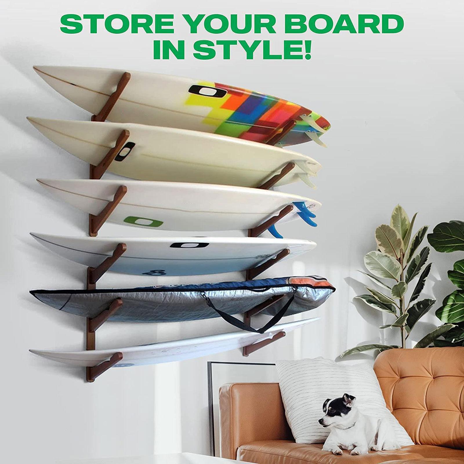 Surfboard Leash - Ruimtebesparend surfplankrek van bamboe, hangende organizer,