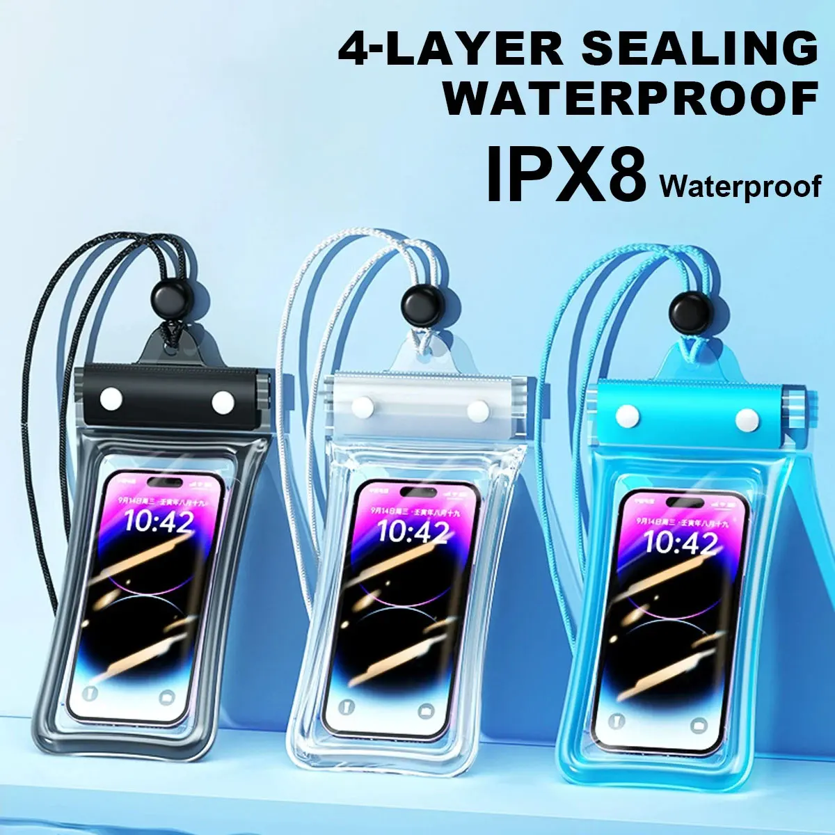 Dry Bag Waterproof - Drijvende waterdichte telefoonhoes, volledig zicht, zwemtas,