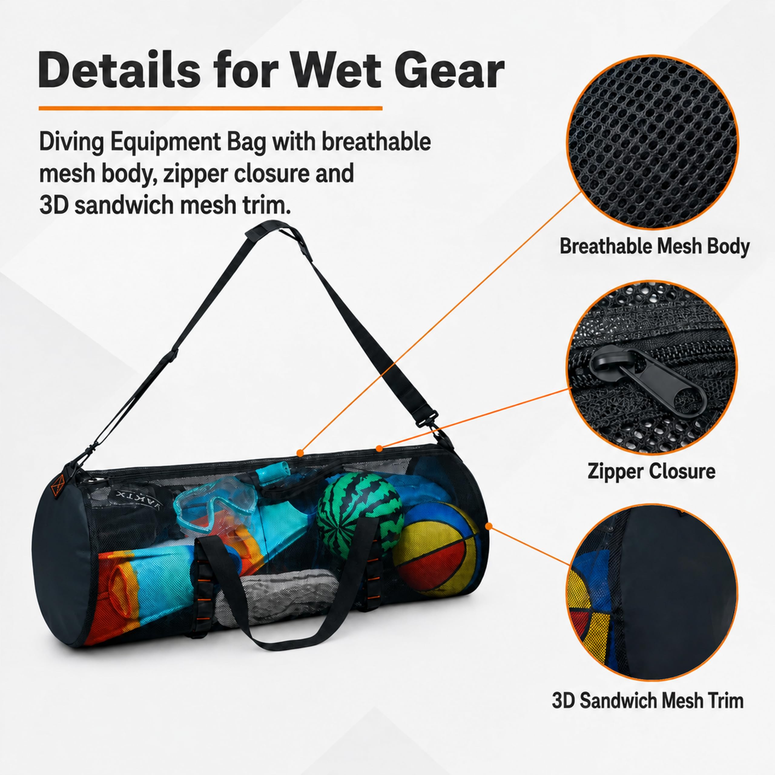 113L & 43L Mesh duik- en reist - Snorkeling Gear recensie en prijs